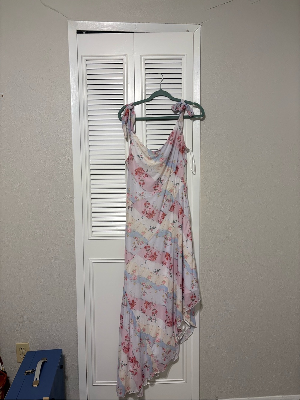 Princess Polly Pastel Floral Asymmetrical Maxi Dress - White, Pink, Blue